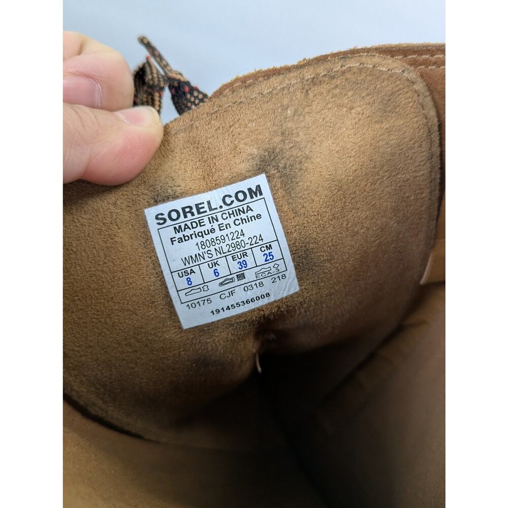 Sorel Joan Of Arctic II Wedge Boots 8 Chestnut Brown Tan Lace Up - Picture 9 of 11